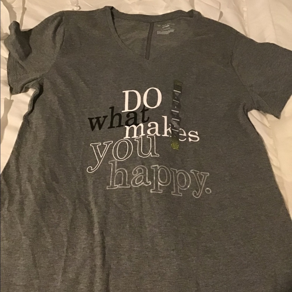 “Do What Makes You Happy” Gray Tek Gear V-Neck Tee